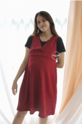 MAMA HAMIL Zara Dress Casual Outfit Baju Hamil Dress Overall 2in1 Set Inner Jumbo Melar Katun Kaos   DRO 744 11  large